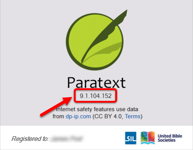 paratext 9 specific version
